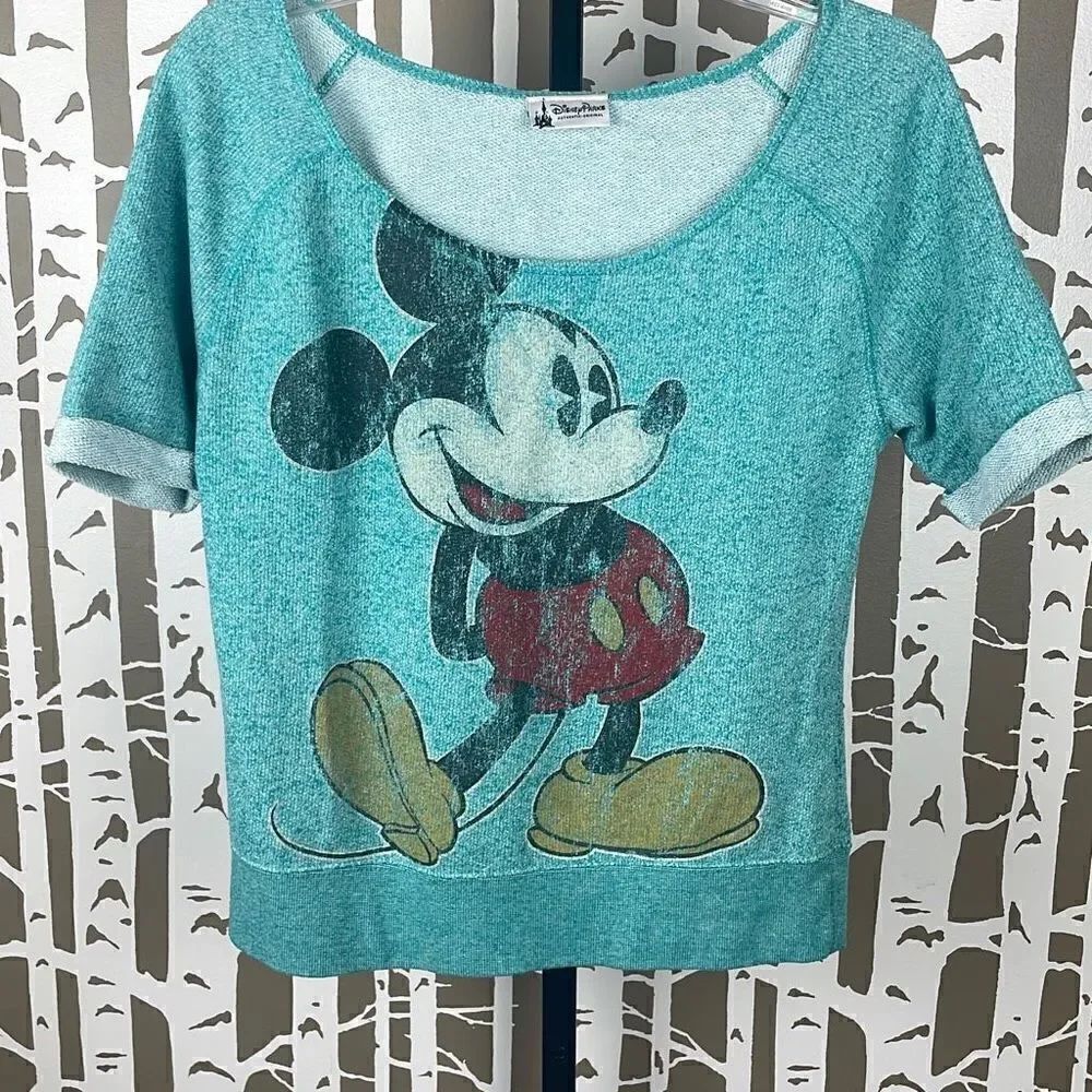 Disney Mickey Mouse French Terry Short Sleeve Sweatshirt M